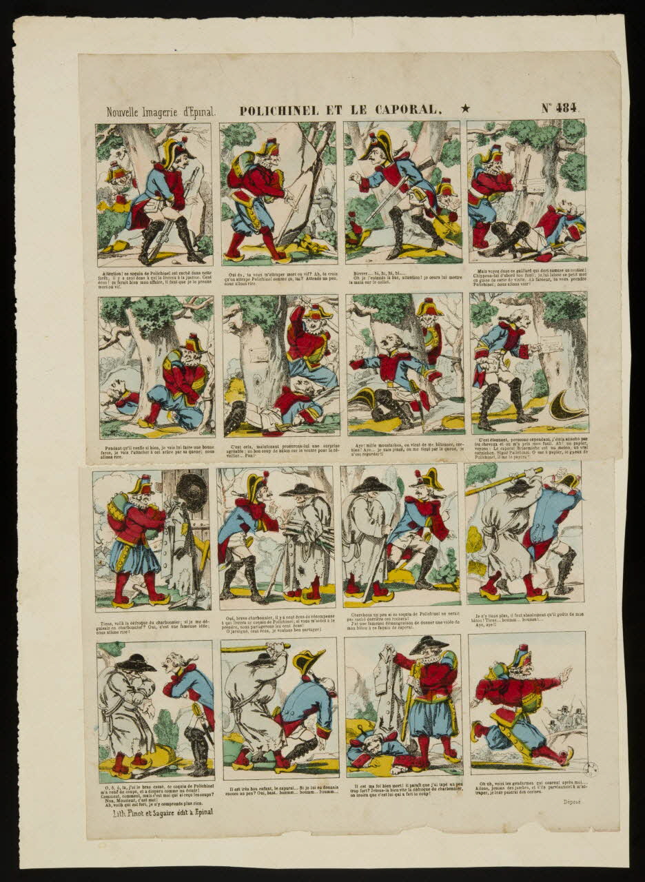 Pinot et Sagaire à compartiments : 4x4 POLICHINEL ET LE CAPORAL. Lorraine, France 1860-1872 1950.21.38 Photo
