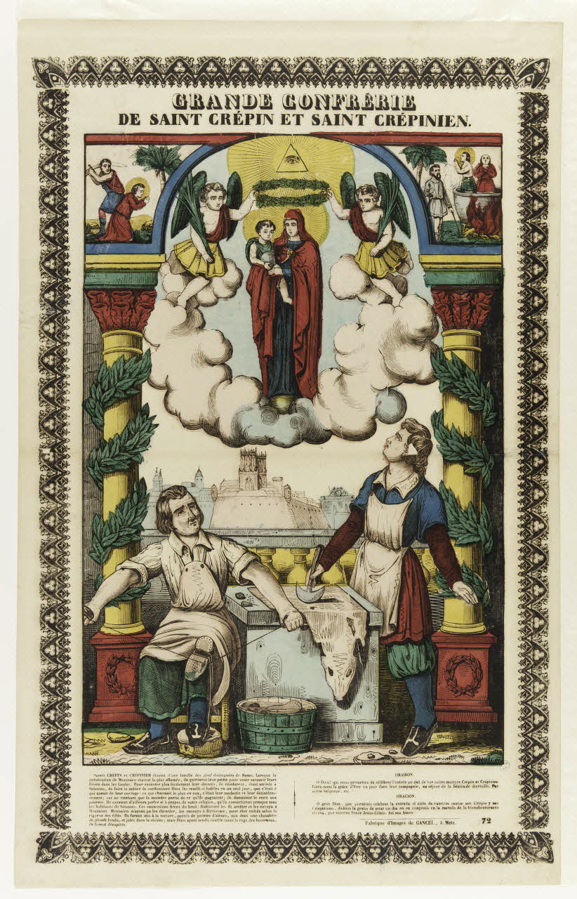 Charles Nicolas Gangel estampe GRANDE CONFRERIE  DE SAINT CREPIN ET SAINT CREPINIEN. Lorraine, France 1854 1950.21.398 Photo