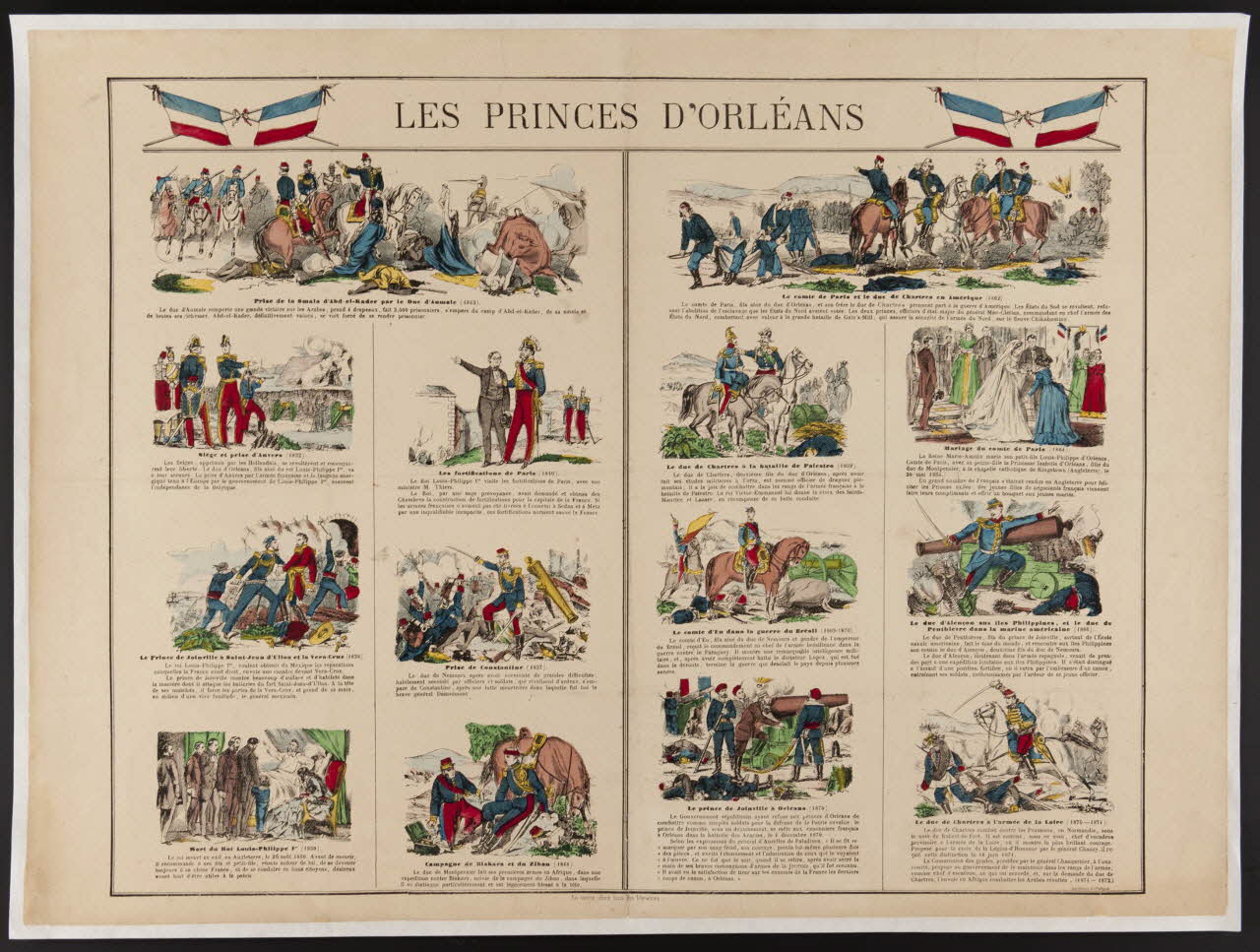 Pellerin estampe (à compartiments : 2x7) LES PRINCES D'ORLEANS Lorraine, France 1867-1877 1950.21.404 Photo