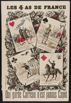 Clavel estampe (à compartiments : 2x2) LES 4 AS DE FRANCE  Qui garde Carreau n'est jamais Capot. Ile-de-France, France 1882-1892 1950.21.410 Photo
