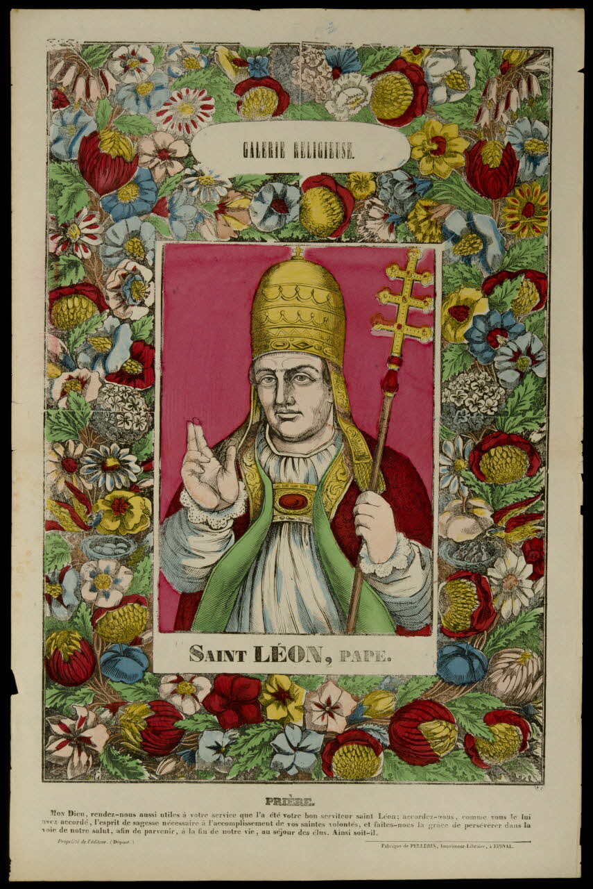 Pellerin estampe GALERIE RELIGIEUSE.  SAINT LEON, PAPE. Lorraine, France 1837 1950.21.419 Photo