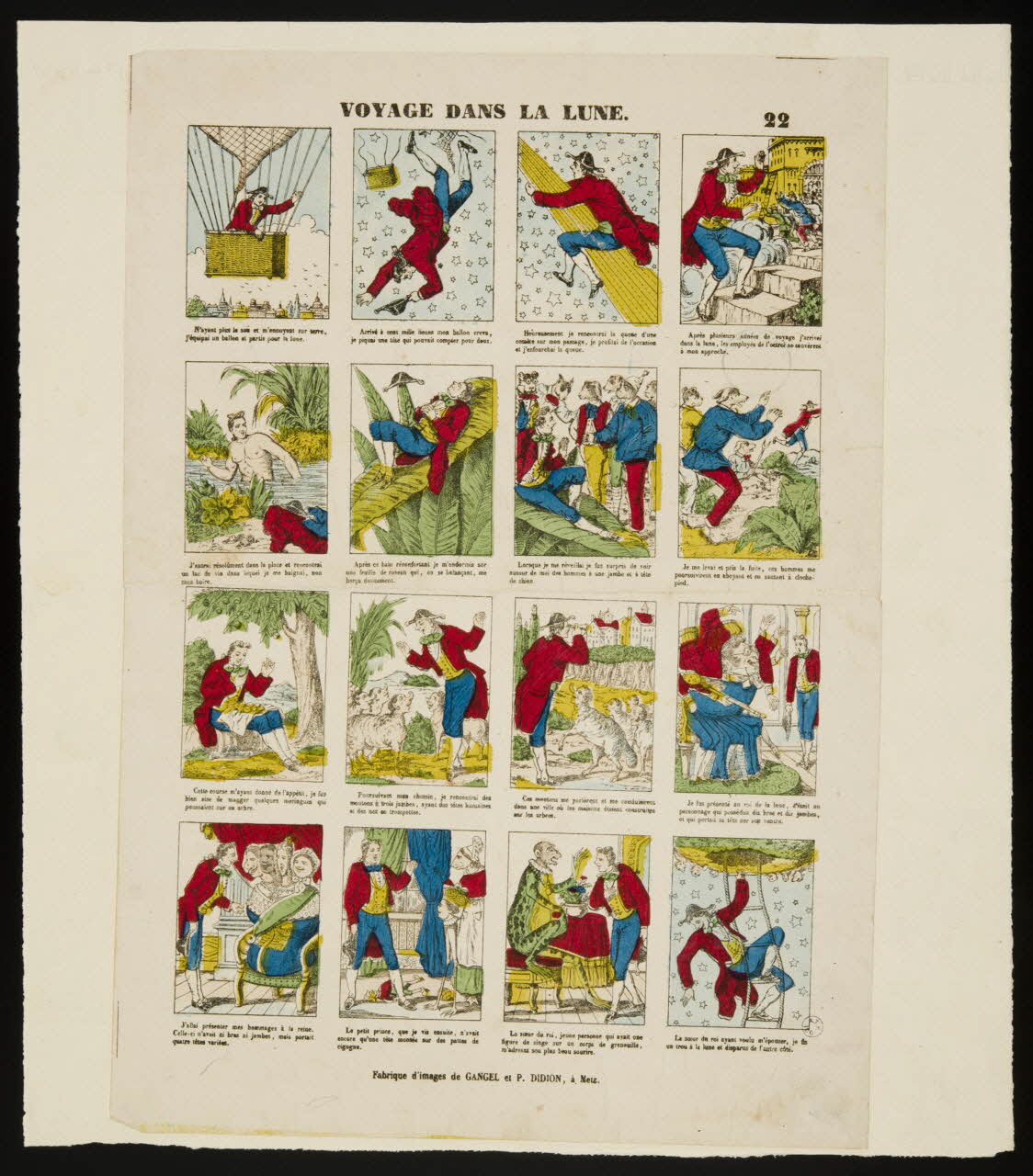 Gangel et Didion à compartiments : 4x4 VOYAGE DANS LA LUNE. Metz 1858-1868 1950.21.42 Photo