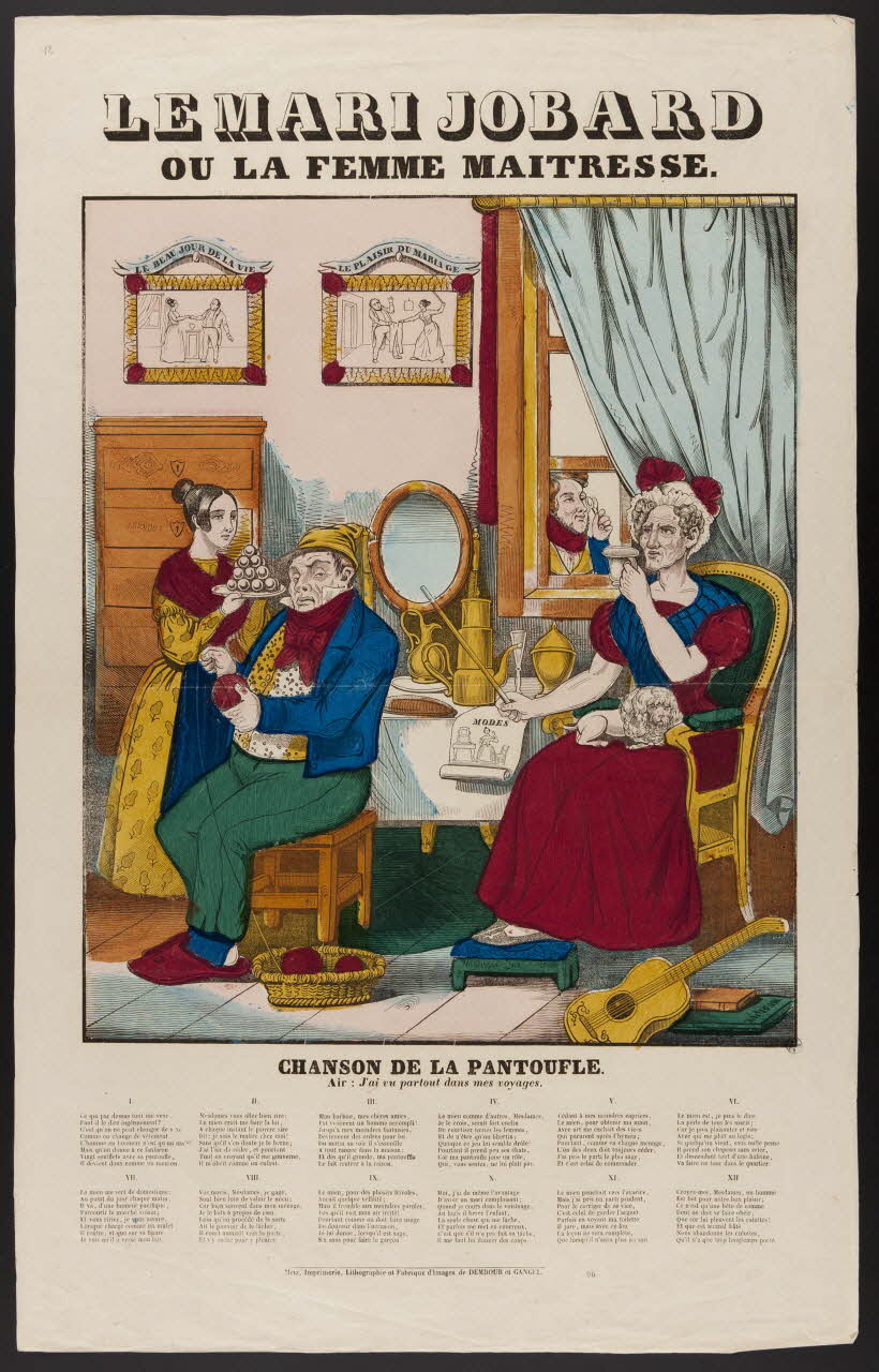 Dembour et Gangel estampe LE MARI JOBARD  OU LA FEMME MAITRESSE. Lorraine, France 1840-1852 1950.21.436 Photo