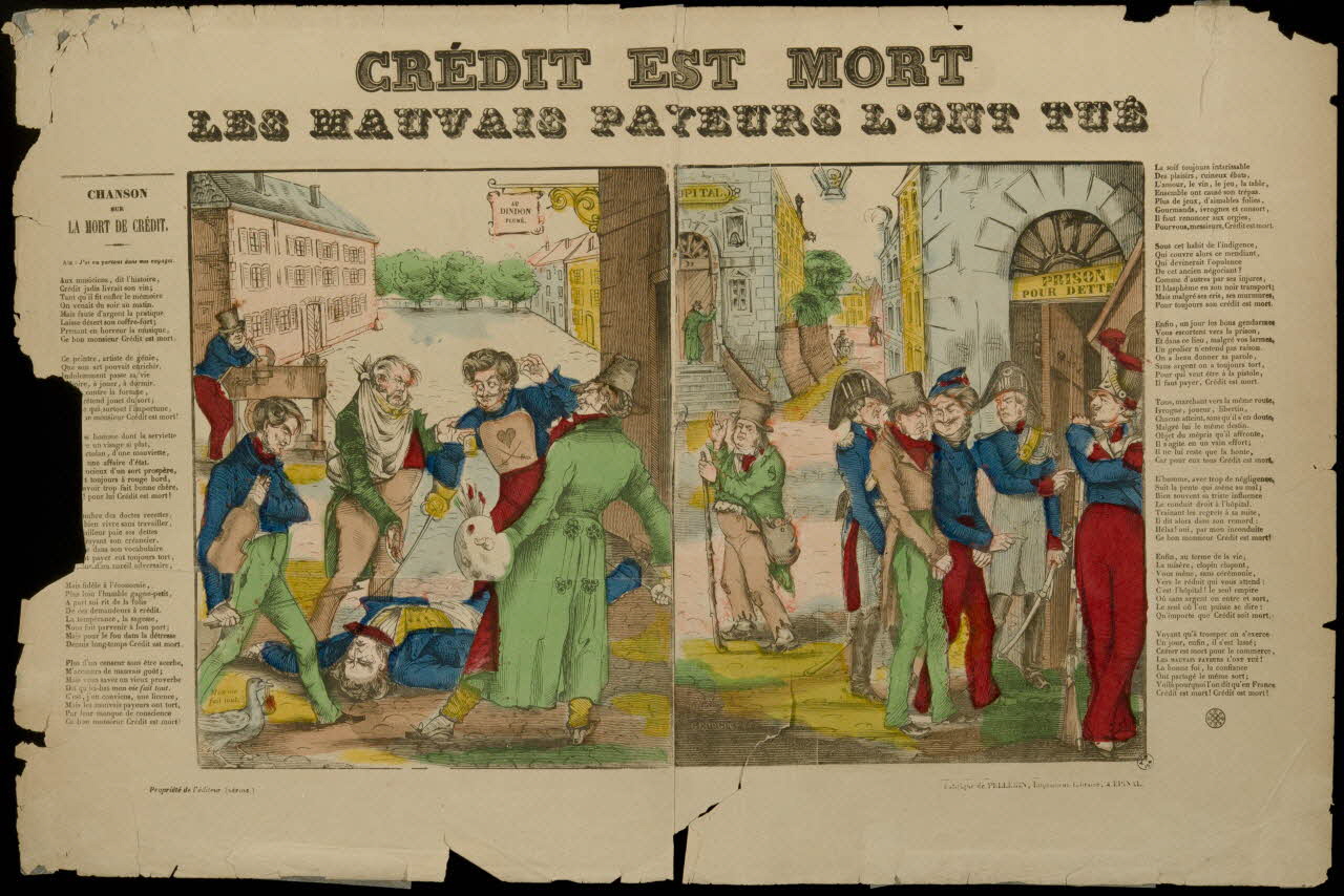 estampe CREDIT EST MORT  LES MAUVAIS PAYEURS L'ONT TUE 1950.21.447 Photo