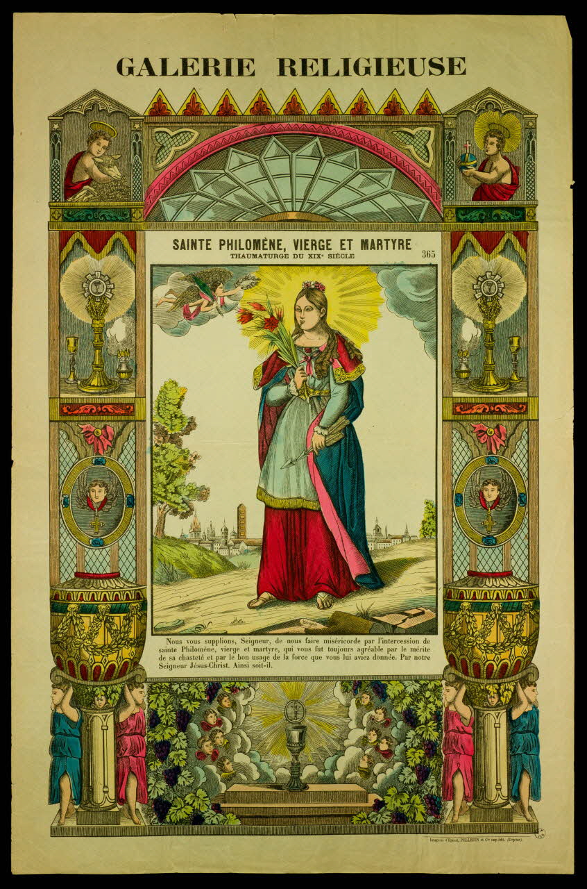 Pellerin estampe GALERIE RELIGIEUSE  SAINTE PHILOMENE, VIERGE ET MARTYRE Lorraine, France 1883-1893 1950.21.453 Photo