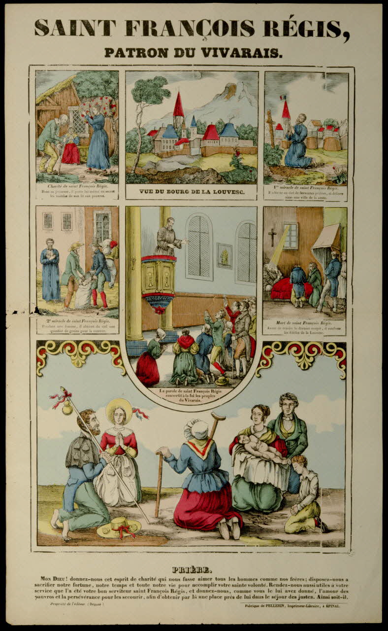 Pellerin estampe SAINT FRANCOIS REGIS,  PATRON DU VIVARAIS. Lorraine, France 1837 1950.21.458 Photo