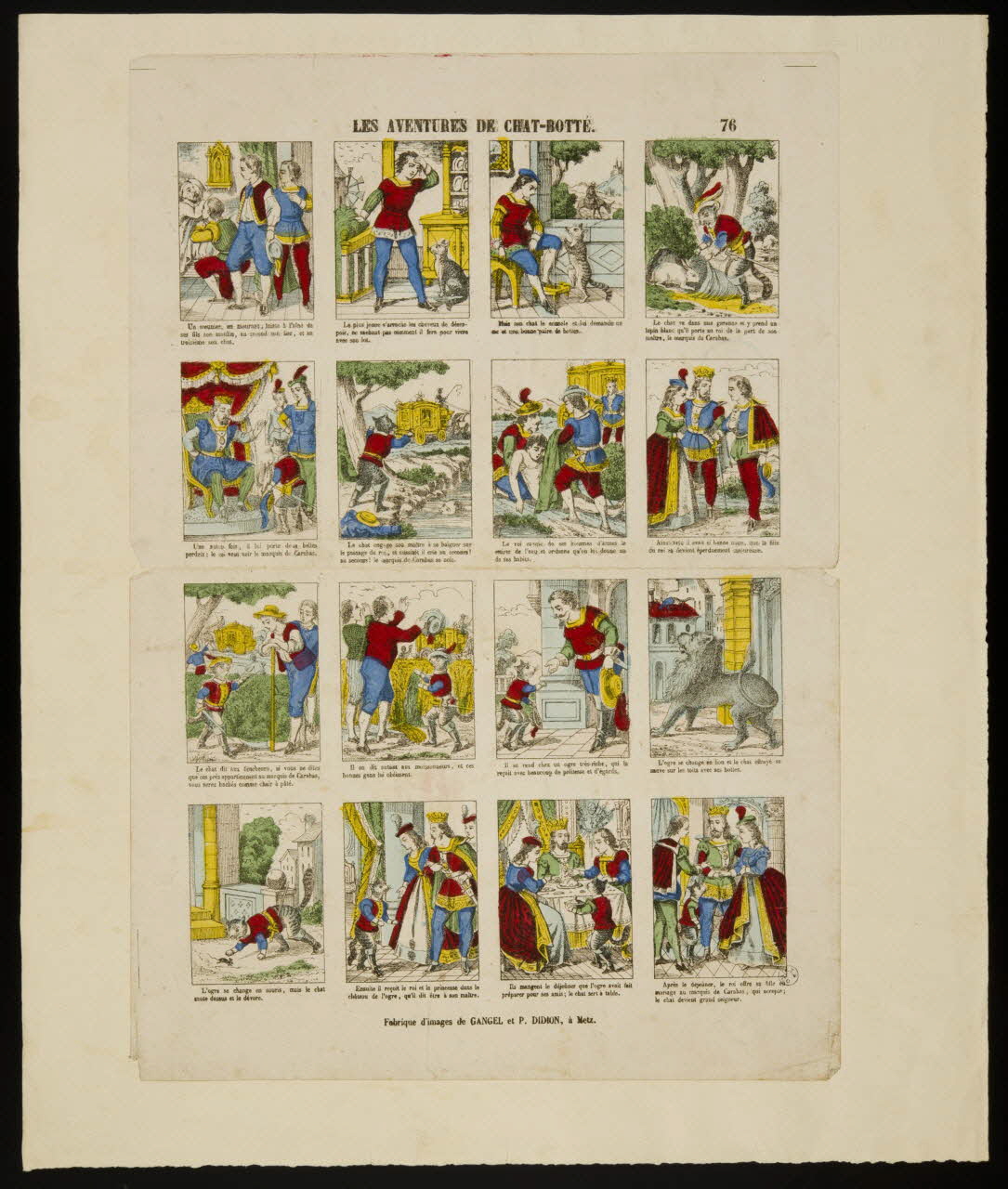 Gangel et Didion à compartiments : 4x4 LES AVENTURES DE CHAT-BOTTE. Metz 1858-1868 1950.21.46 Photo