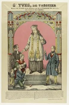 Pellerin estampe St YVES, DE TREGUIER  Patron des Avocats et des Hommes de loi, Protecteur des pauvres,  des veuves et des orphelins. Lorraine, France 1837 1950.21.470 Photo