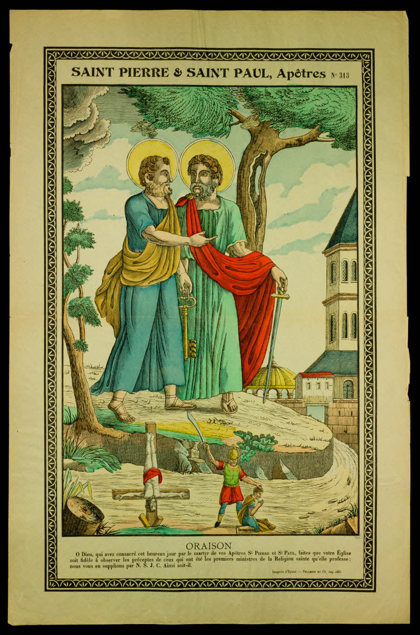 François Georgin ; Pellerin estampe SAINT PIERRE ET SAINT PAUL, Apotres Lorraine, France 1837 1950.21.482 Photo