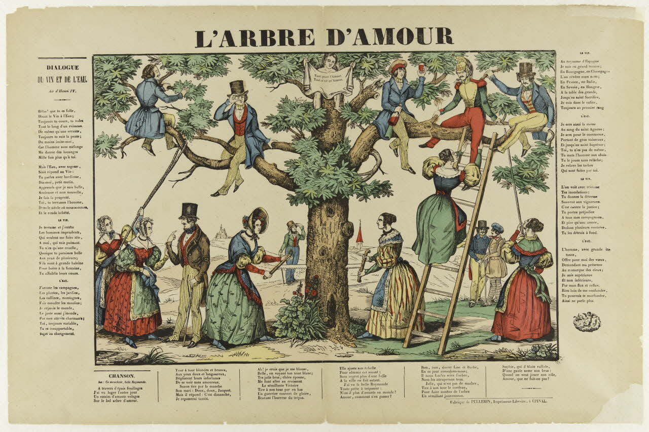 Pellerin estampe L'ARBRE D'AMOUR Lorraine, France 1837 1950.21.490 Photo