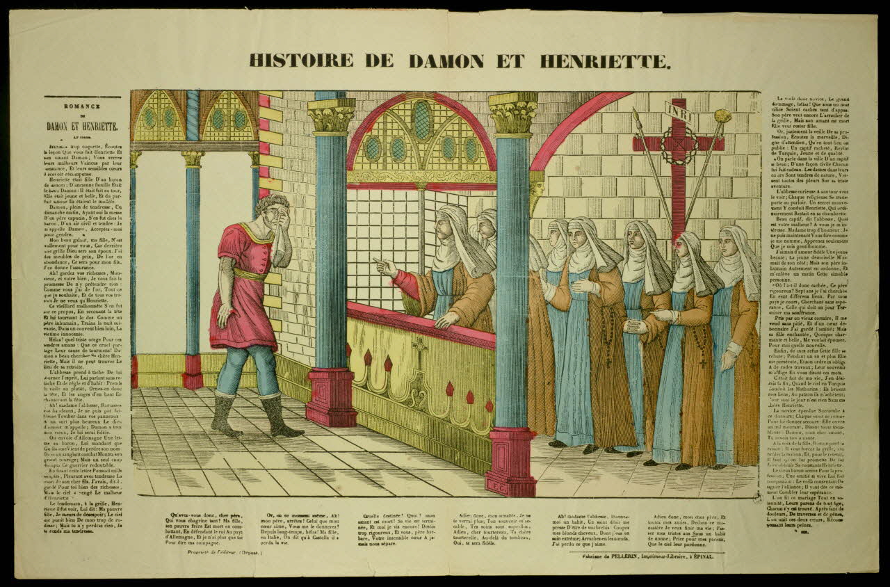 Pellerin imagerie ancienne HISTOIRE DE DAMON ET HENRIETTE. Lorraine, France 1828 1950.21.495 Photo