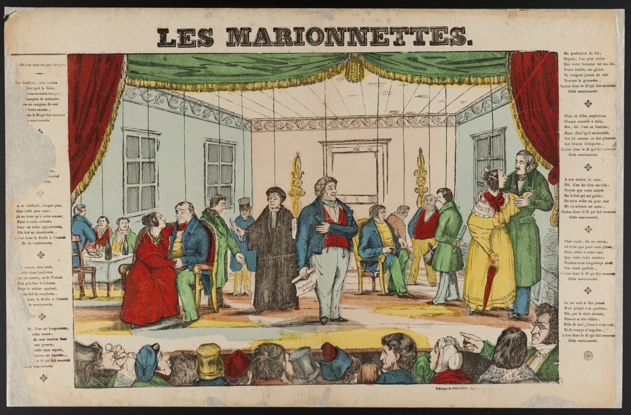 Pellerin estampe LES MARIONNETTES. Lorraine, France 1837 1950.21.497 Photo