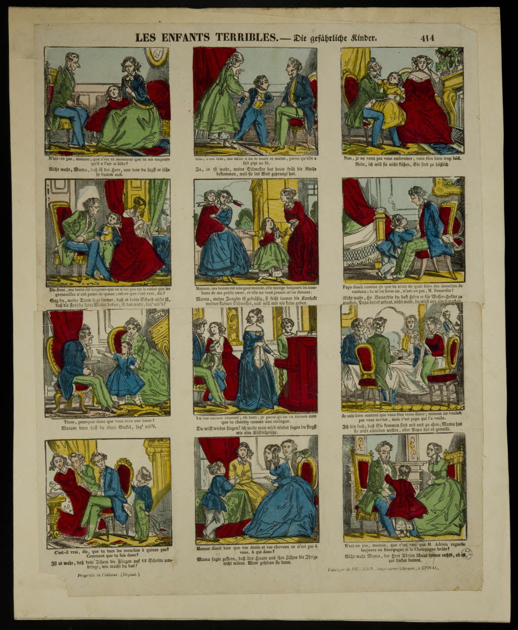 Pellerin à compartiments : 3x4 LES ENFANTS TERRIBLES. Lorraine, France 1837-1840 1950.21.50 Photo