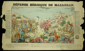 Pellerin estampe DEFENSE HEROIQUE DE MAZAGRAN. Lorraine, France 1850 1950.21.526 Photo