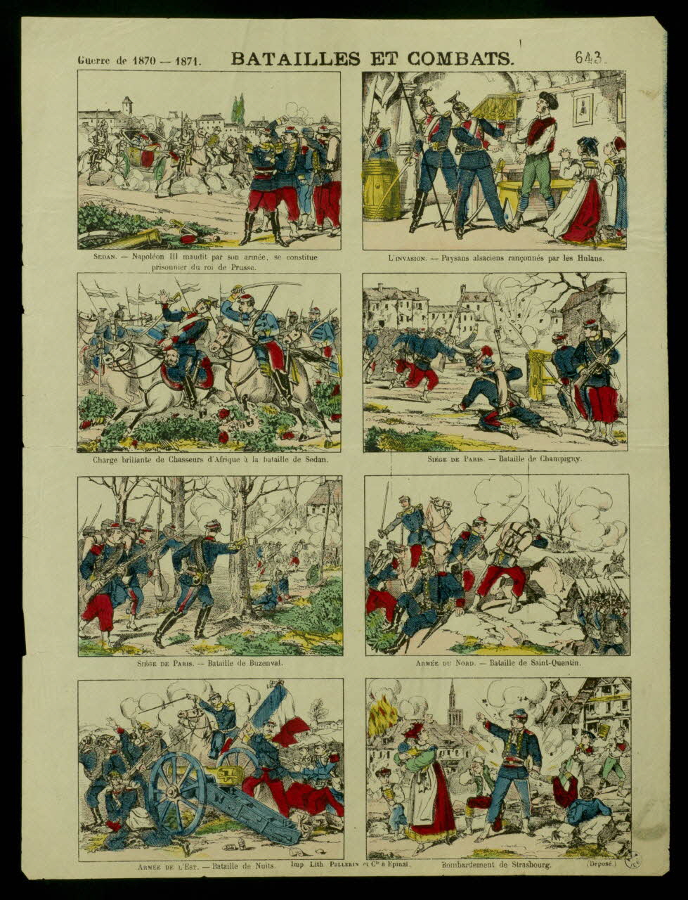 Pellerin estampe Guerre de 1870 - 1871. BATAILLES ET COMBATS. Lorraine, France 1871 1950.21.584 Photo