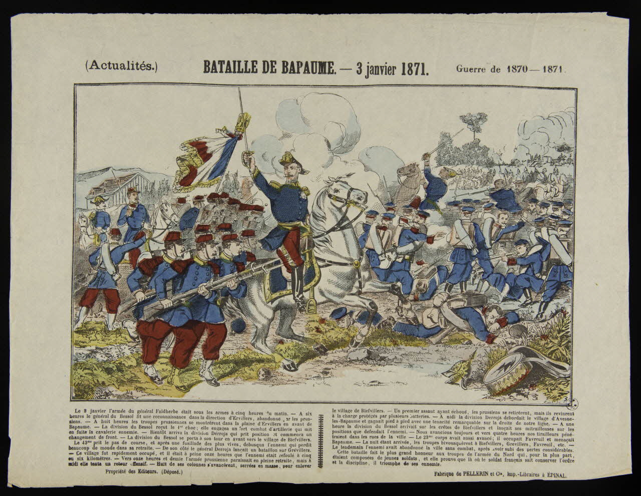 Pellerin estampe (Actualités.) BATAILLE DE BAPAUME. - 3 janvier 1871. Guerre de 1870-1871 Lorraine, France 1871 1950.21.588 Photo