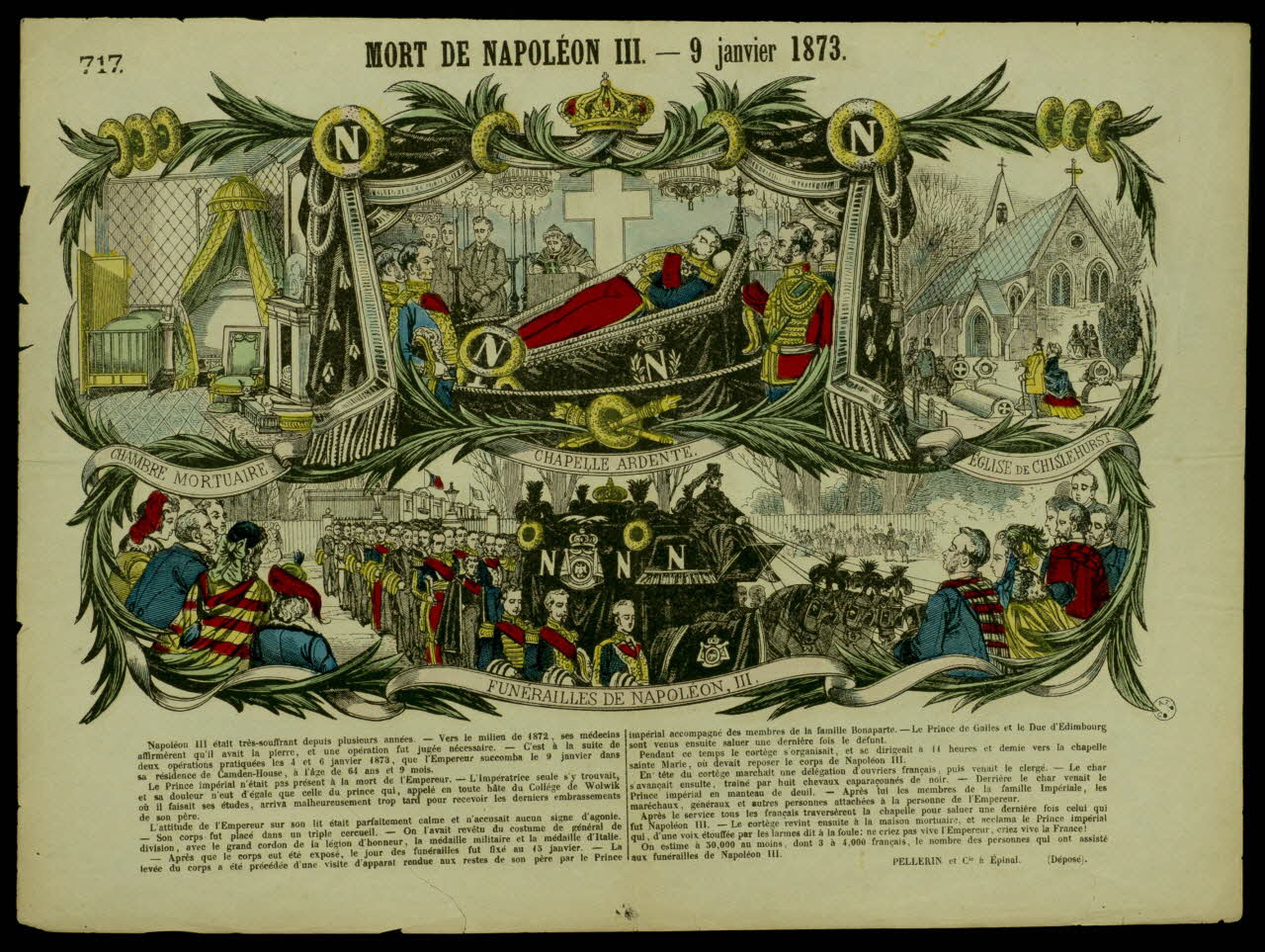 Pellerin à compartiments (4) MORT DE NAPOLEON III. - 9 janvier 1873. Lorraine, France 1873 1950.21.593 Photo