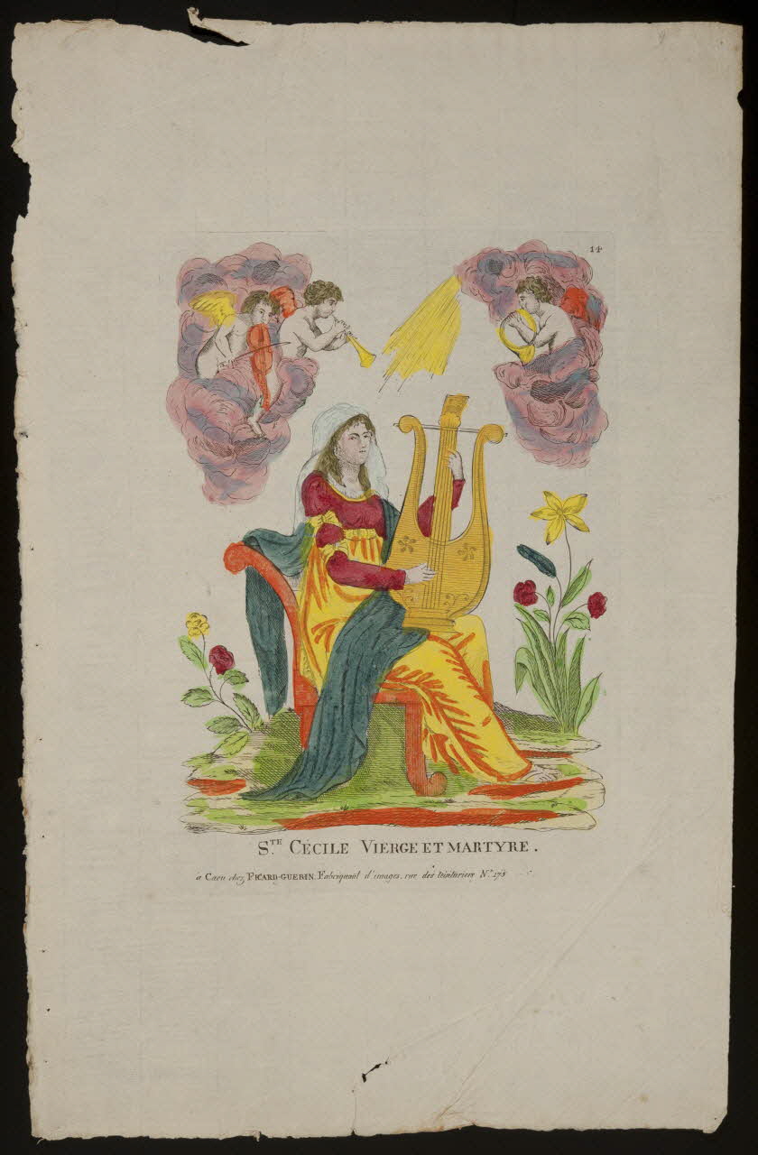 imagerie ancienne STE. CECILE VIERGE ET MARTYRE. Normandie, France 1809-1837 1950.21.652 Photo