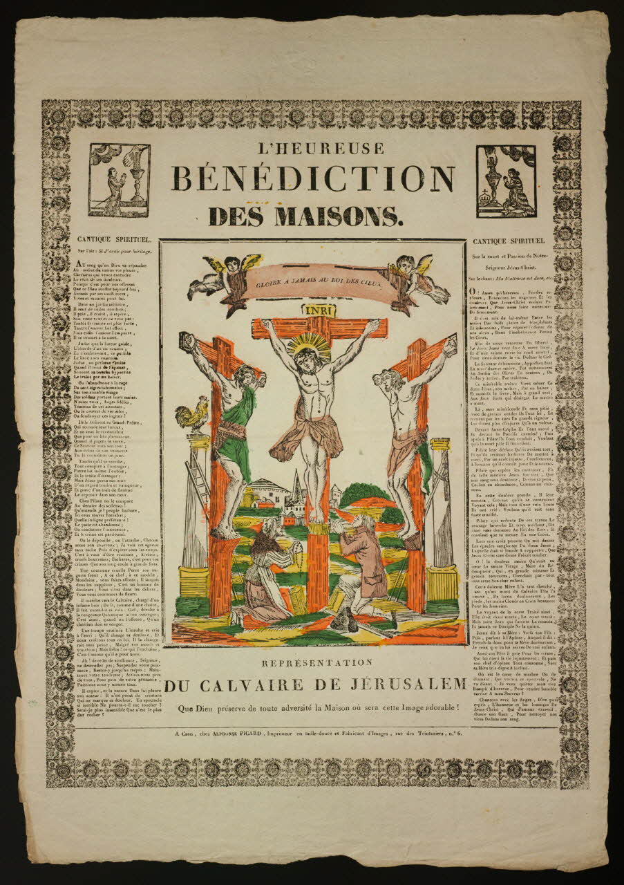 imagerie ancienne L' HEUREUSE  BENEDICTION  DES MAISONS. 1950.21.657 Photo