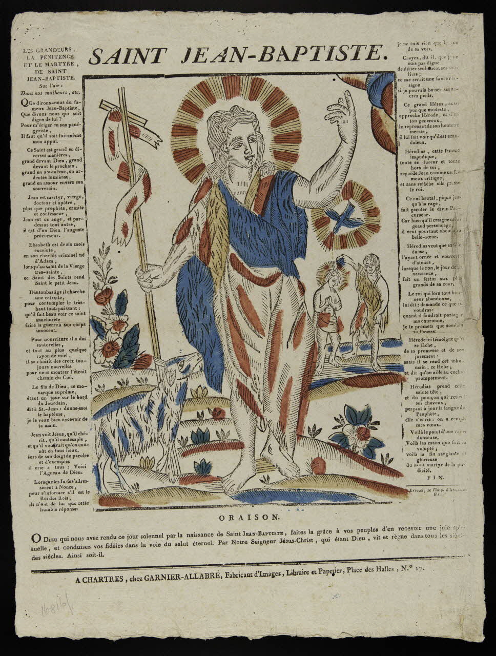 Jacques-Pierre Garnier-Allabre ; Jean-Jacques Ancelle imagerie ancienne SAINT JEAN-BAPTISTE. Centre-Val de Loire, France 1820 1950.21.665 Photo