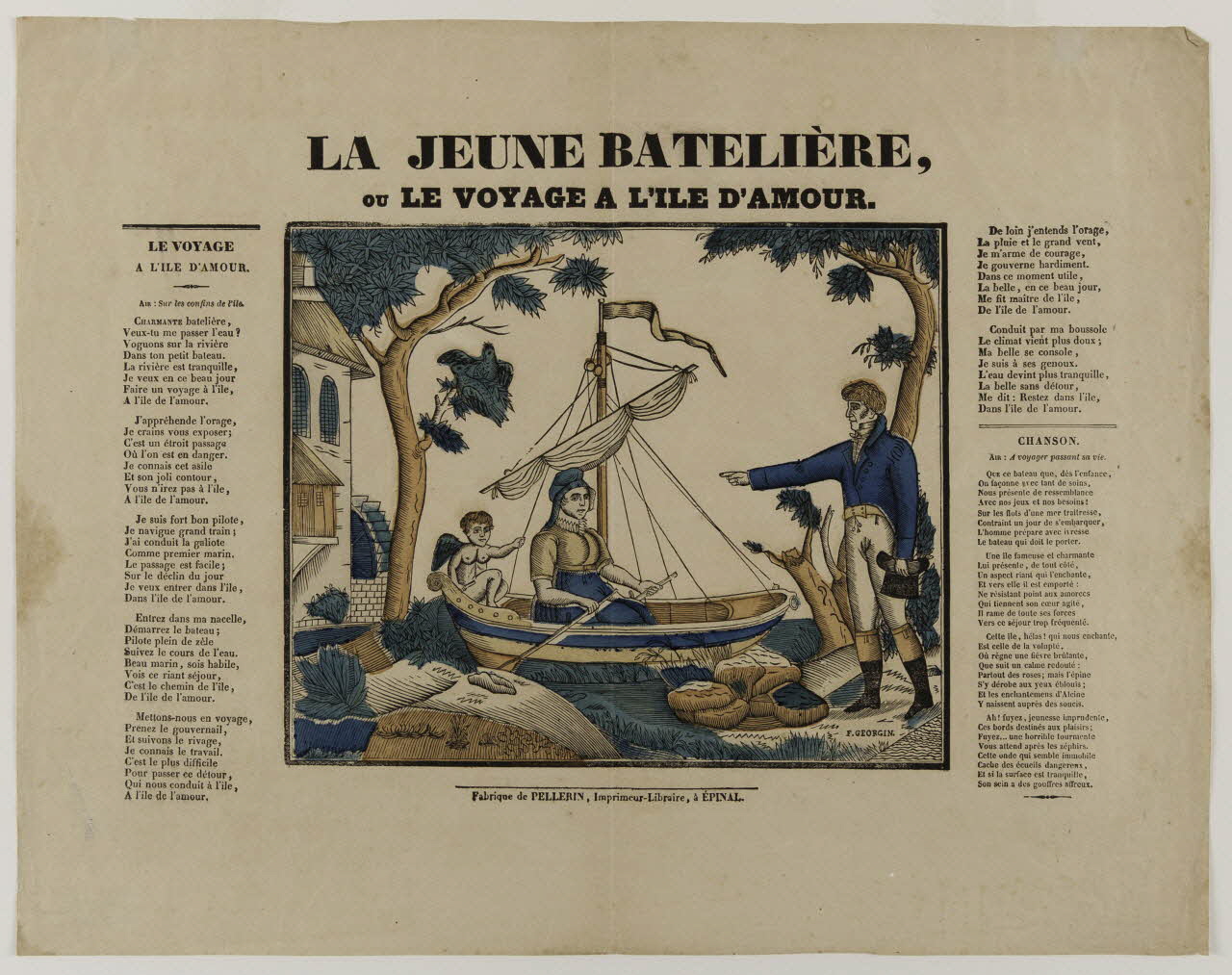 estampe LA JEUNE BATELIERE,  OU LE VOYAGE A L'ILE D'AMOUR. 1950.21.669 Photo