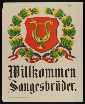 blason Willkommen  Sangesbrüder. Alsace, France 1880-1888 1950.21.67 Photo