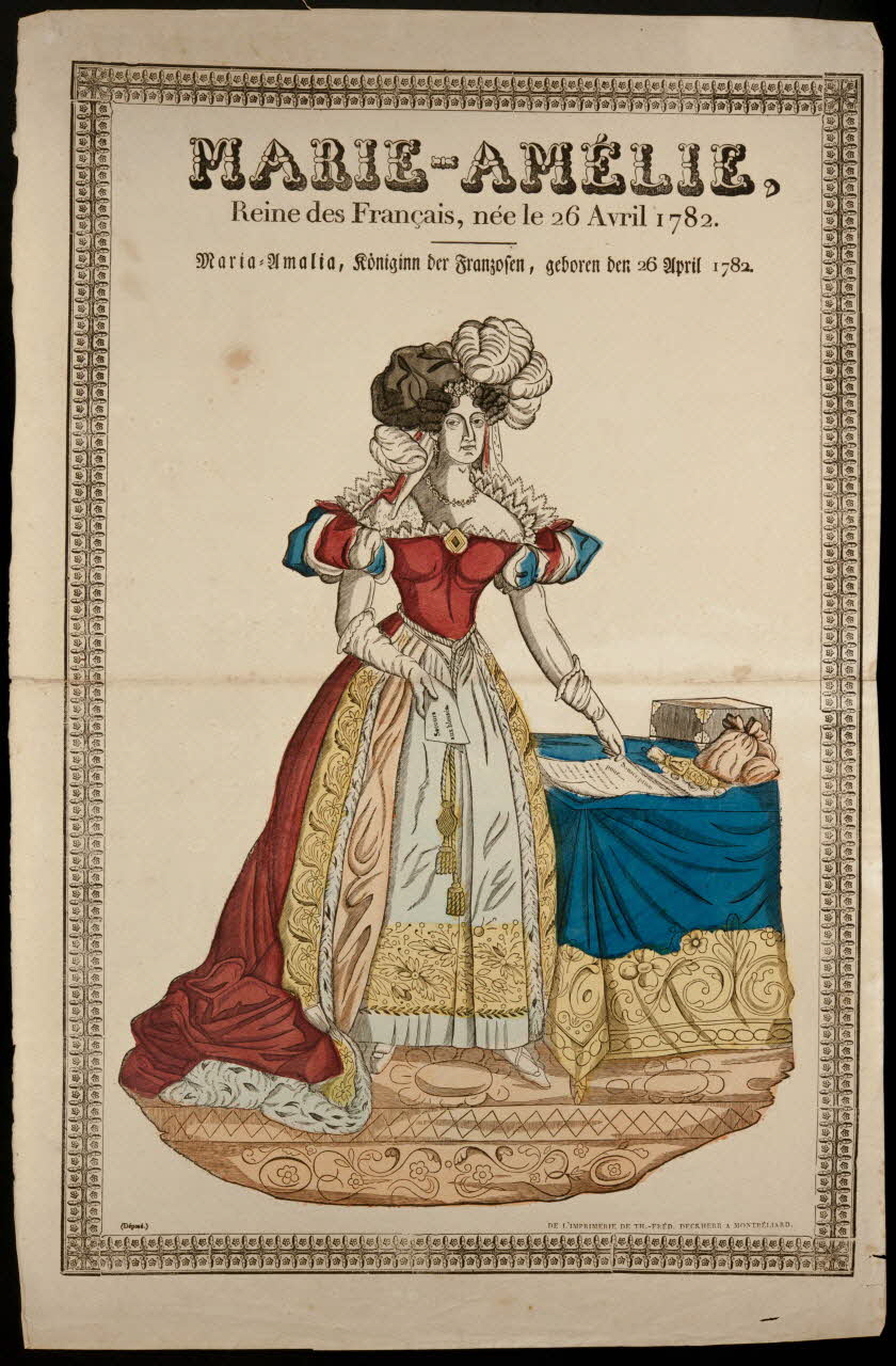 imagerie ancienne MARIE-AMELIE  Reine des Français, née le 26 Avril 1782. 1950.21.673 Photo