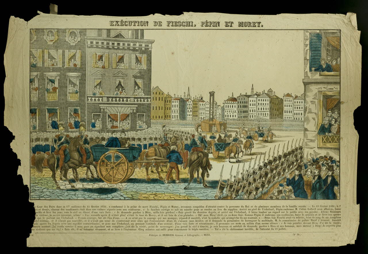 Adrien N. Dembour imagerie ancienne EXECUTION DE FIESCHI, PEPIN ET MOREY. Lorraine, France 1835-1840 1950.21.678 Photo