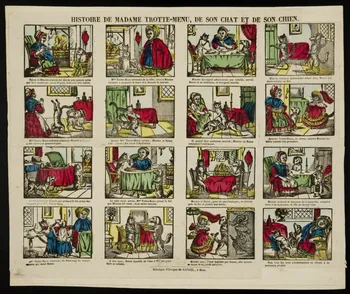 imagerie ancienne HISTOIRE DE MADAME TROTTE-MENU, DE SON CHAT ET DE SON CHIEN. Metz 1852-1858 1950.21.686 Photo