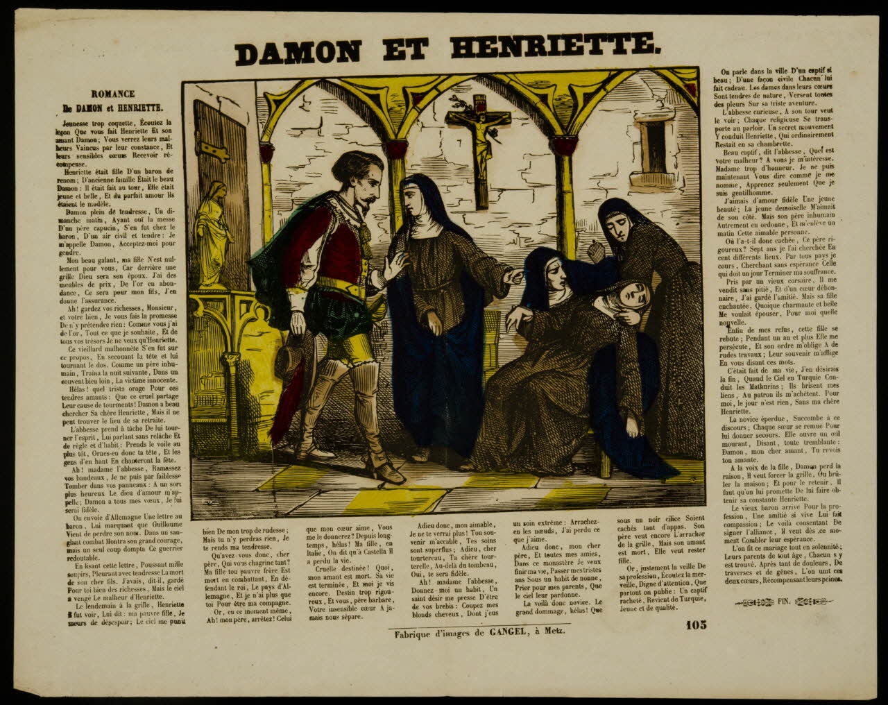 imagerie ancienne DAMON ET HENRIETTE. Lorraine, France 1852-1858 1950.21.688 Photo