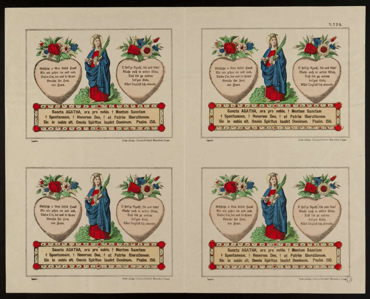 estampe Sancta AGATHA. Alsace, France 1880-1888 1950.21.69 Photo