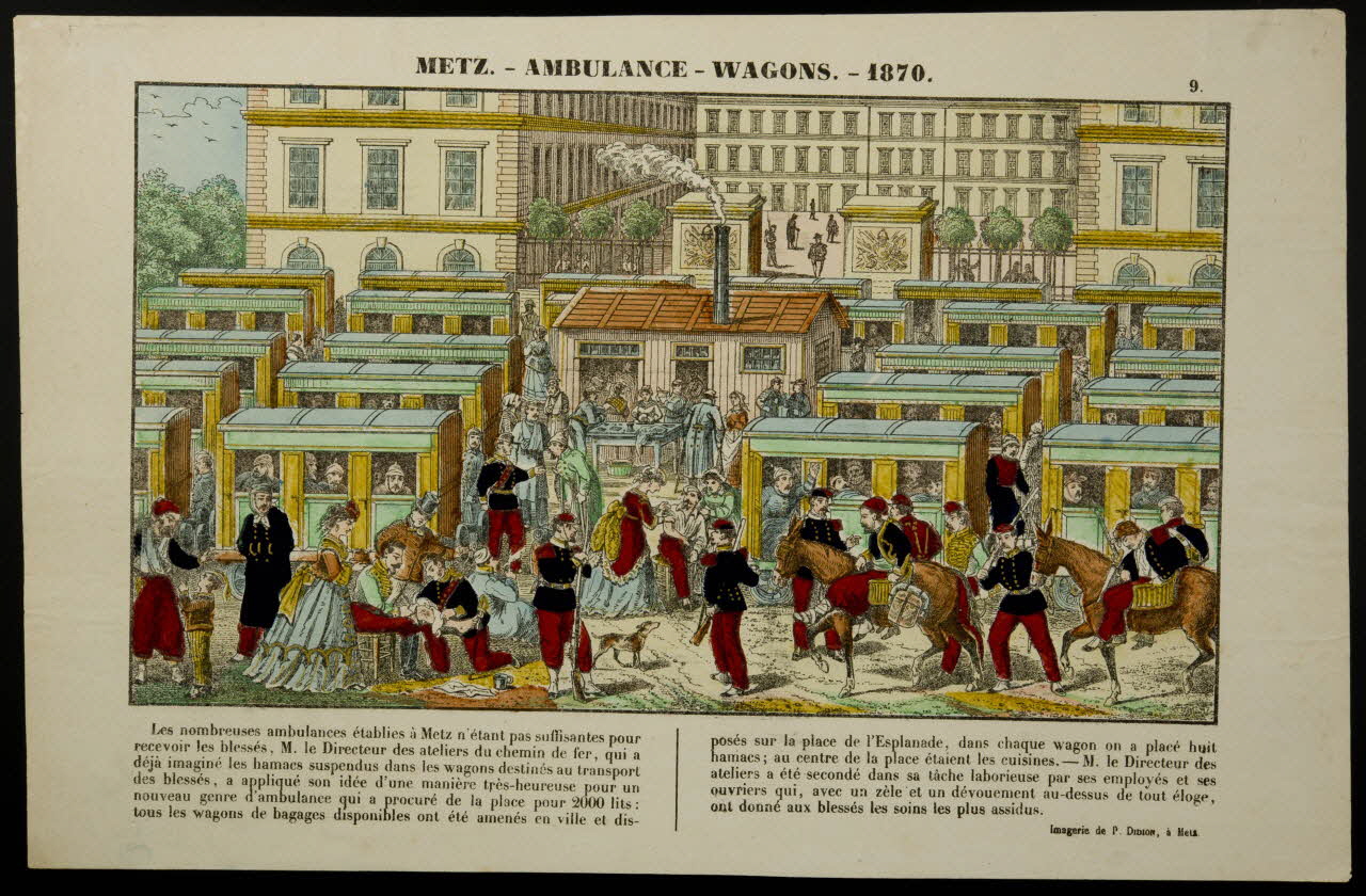 Paulin Didion imagerie ancienne METZ. - AMBULANCE - WAGONS. - 1870. Lorraine, France 1870-1879 1950.21.693 Photo