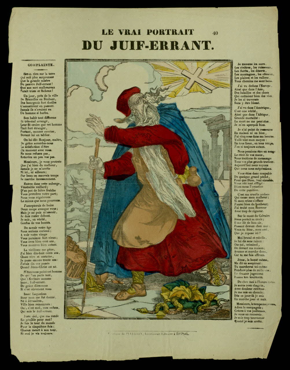 estampe LE VRAI PORTRAIT  DU JUIF-ERRANT. 1950.21.698 Photo