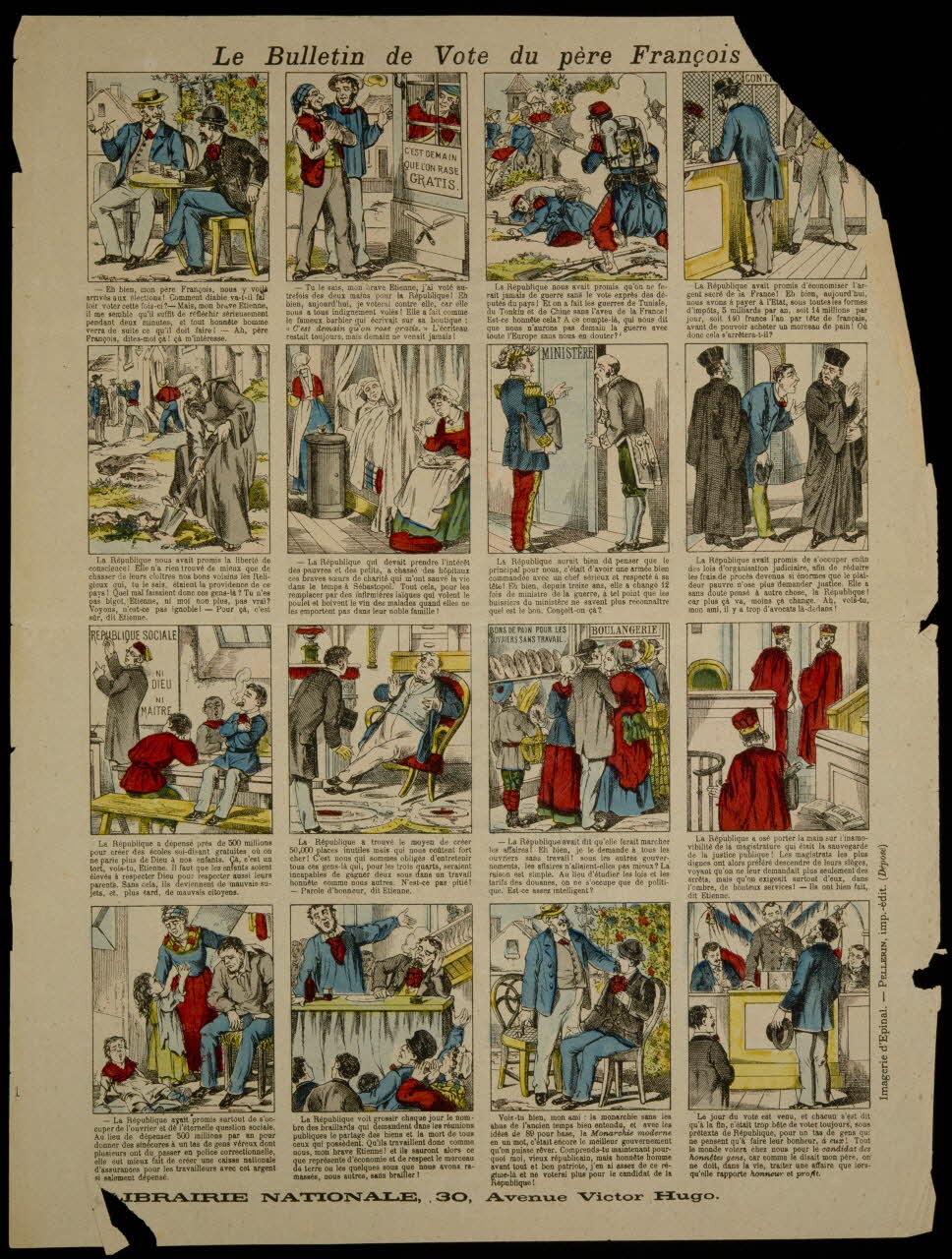 Pellerin imagerie ancienne Le Bulletin de Vote du père François Lorraine, France 1870 1950.21.700 Photo