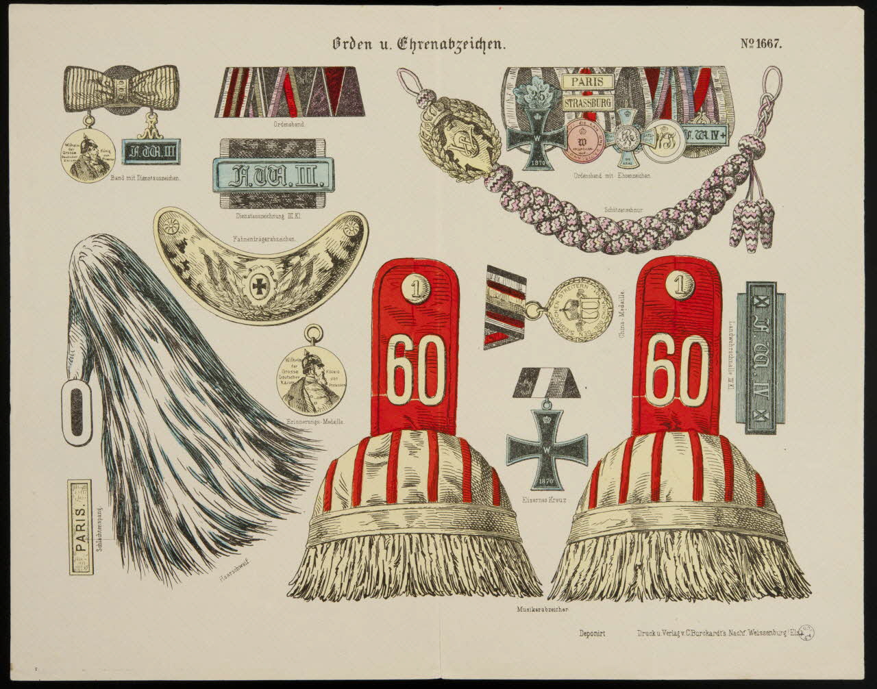 découpage orden u. Ghrenabzeichen. Alsace, France 1880-1888 1950.21.81 Photo