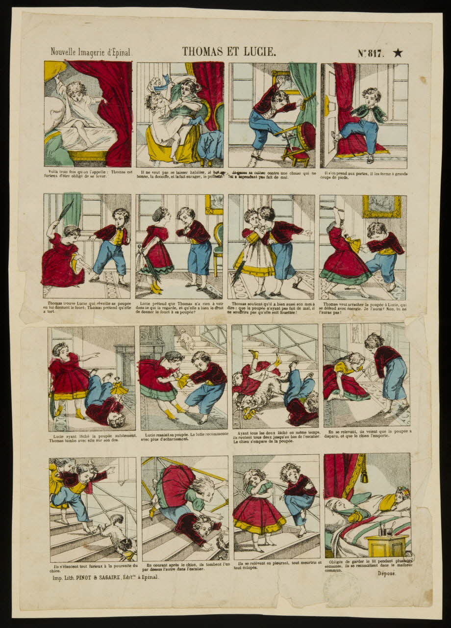 Pinot et Sagaire à compartiments : 4x4 THOMAS ET LUCIE. Lorraine, France 1860-1872 1950.21.82 Photo
