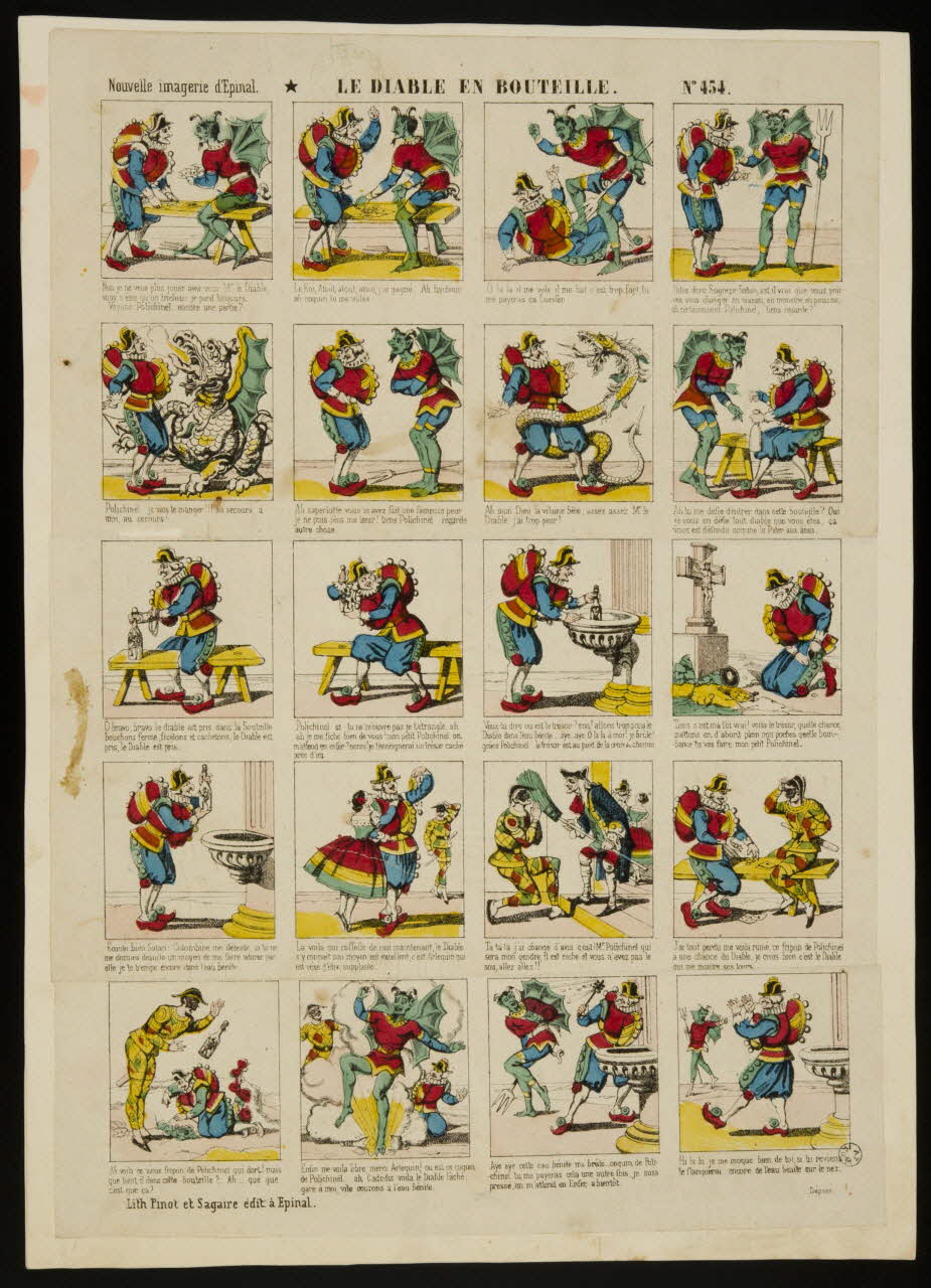 Pinot et Sagaire à compartiments : 4x5 LE DIABLE EN BOUTEILLE. Lorraine, France 1860-1872 1950.21.88 Photo