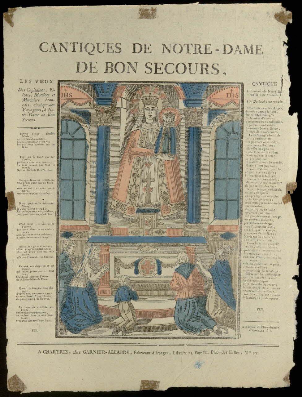 estampe CANTIQUES DE NOTRE-DAME  DE BON SECOURS 1950.22.8 Photo