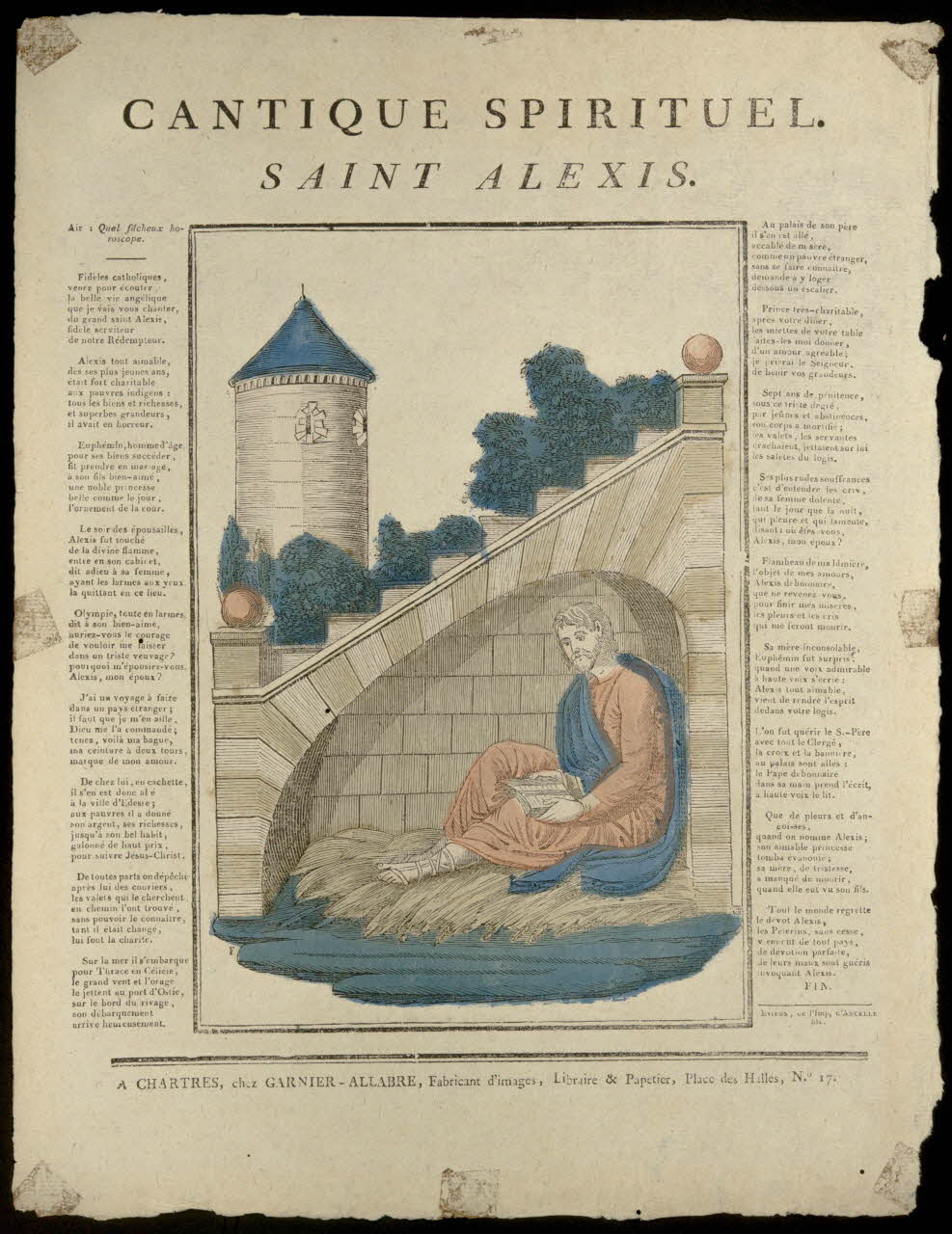 estampe CANTIQUE SPIRITUEL.  SAINT ALEXIS. 1950.22.9 Photo