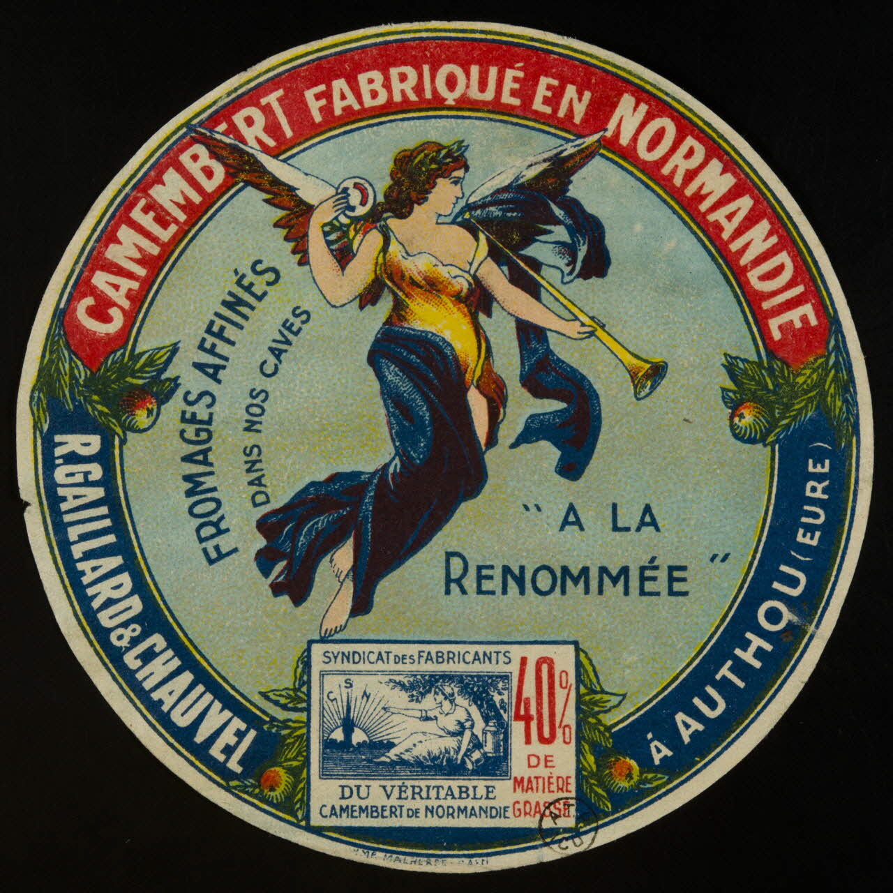 estampe CAMEMBERT FABRIQUE EN NORMANDIE 1950.36.8 Photo