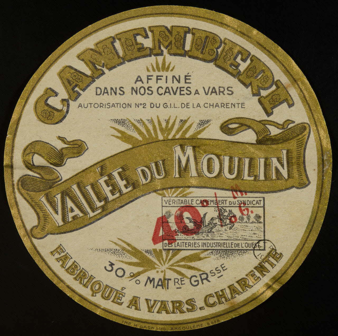 estampe CAMEMBERT  VALLEE DU MOULIN 1950.36.9 Photo