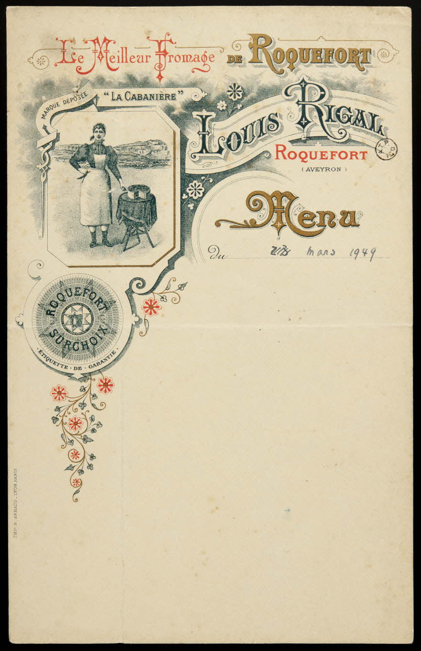 estampe Menu 1950.37.1 Photo