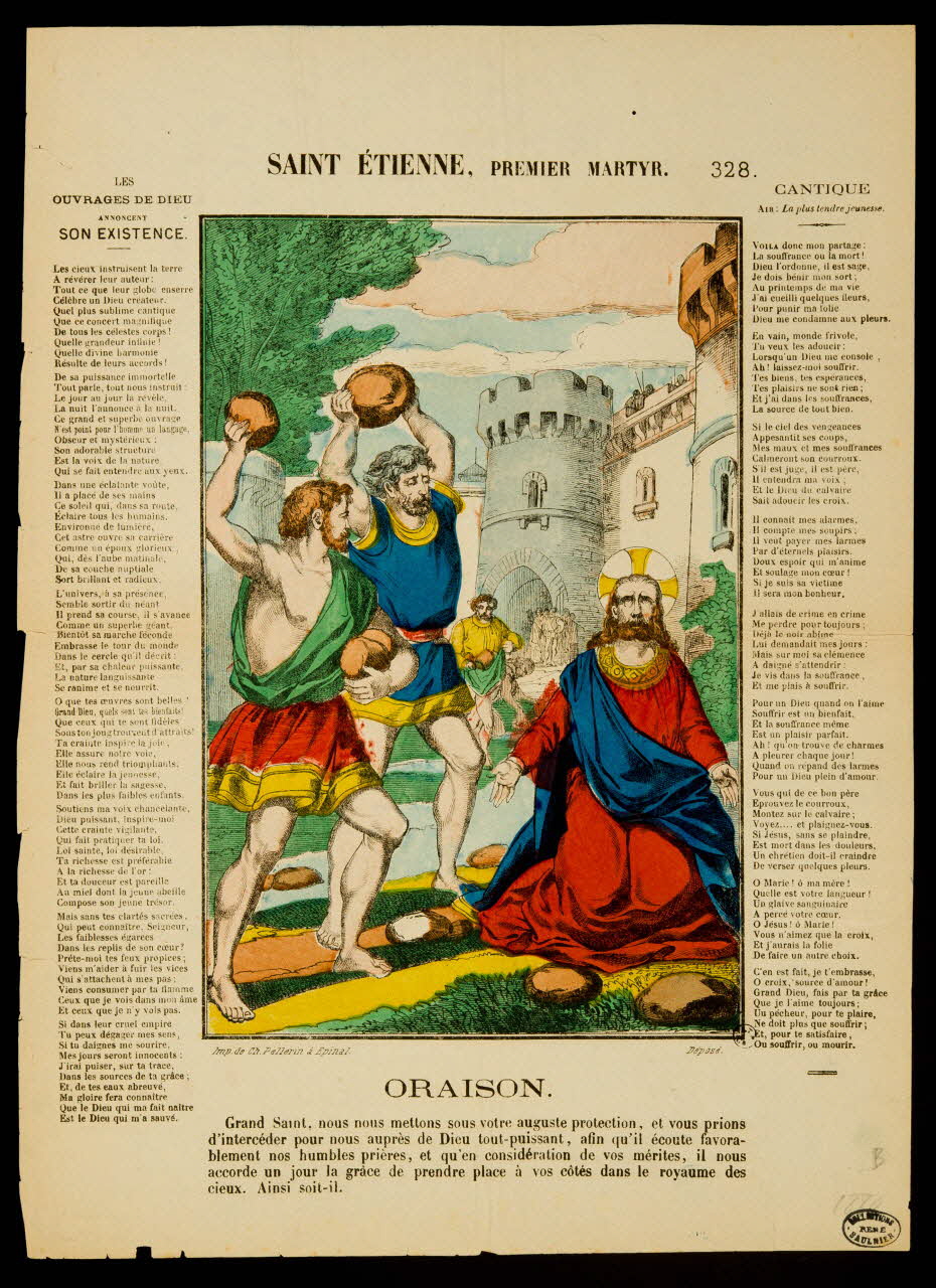 Pellerin estampe SAINT ETIENNE, PREMIER MARTYR. Lorraine, France 1880 1950.39.100 Photo
