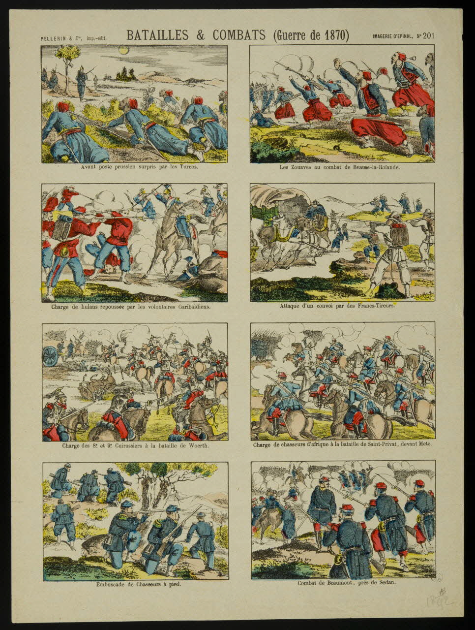 Pellerin estampe BATAILLES & COMBATS (Guerre de 1870) Lorraine, France 1890 1950.39.1002 Photo