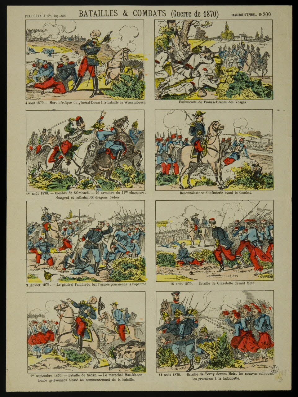 Pellerin estampe BATAILLES & COMBATS (Guerre de 1870) Lorraine, France 1871 1950.39.1006 Photo
