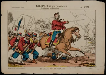 François-Charles Pinot estampe GARIBALDI ET SES VOLONTAIRES  Combattant les Prussiens. Lorraine, France 1875-1888 1950.39.1008 Photo