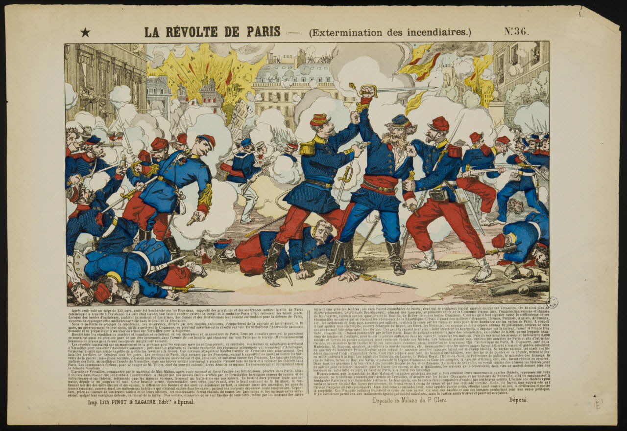 estampe LA REVOLTE DE PARIS - (Extermination des incendiaires.) 1950.39.1018 Photo