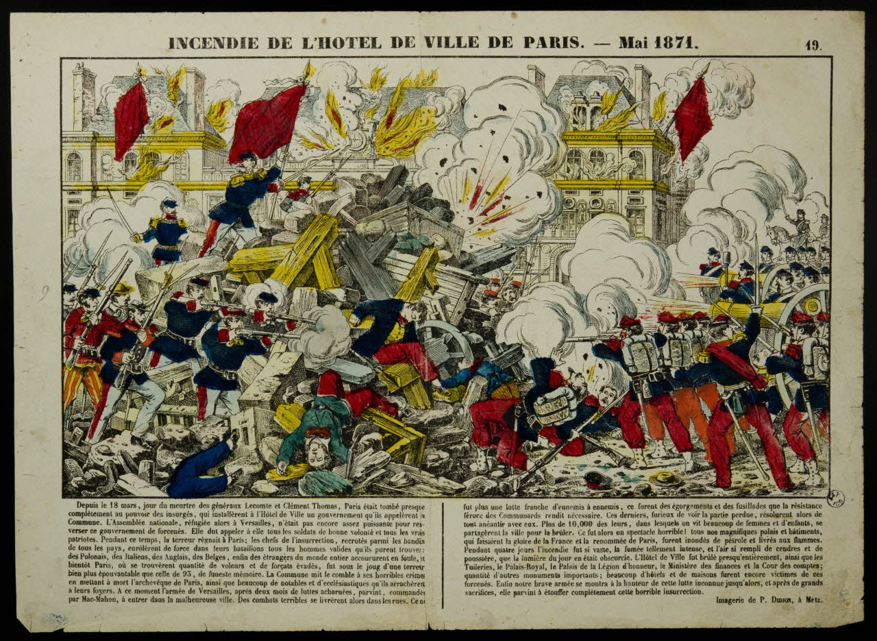 Paulin Didion estampe INCENDIE DE L'HOTEL DE VILLE DE PARIS. Metz 1869-1879 1950.39.1024 Photo