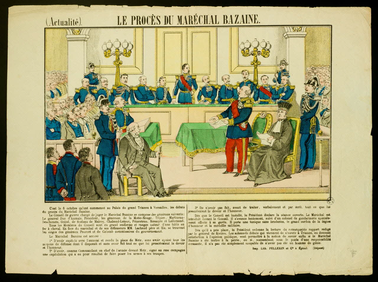 Pellerin estampe LE PROCES DU MARECHAL BAZAINE. Lorraine, France 1873 1950.39.1048 Photo