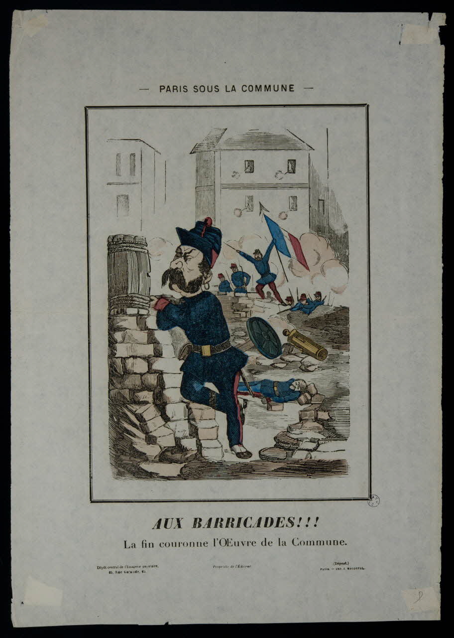 estampe PARIS SOUS LA COMMUNE  AUX BARRICADES!!! 1950.39.1059 Photo
